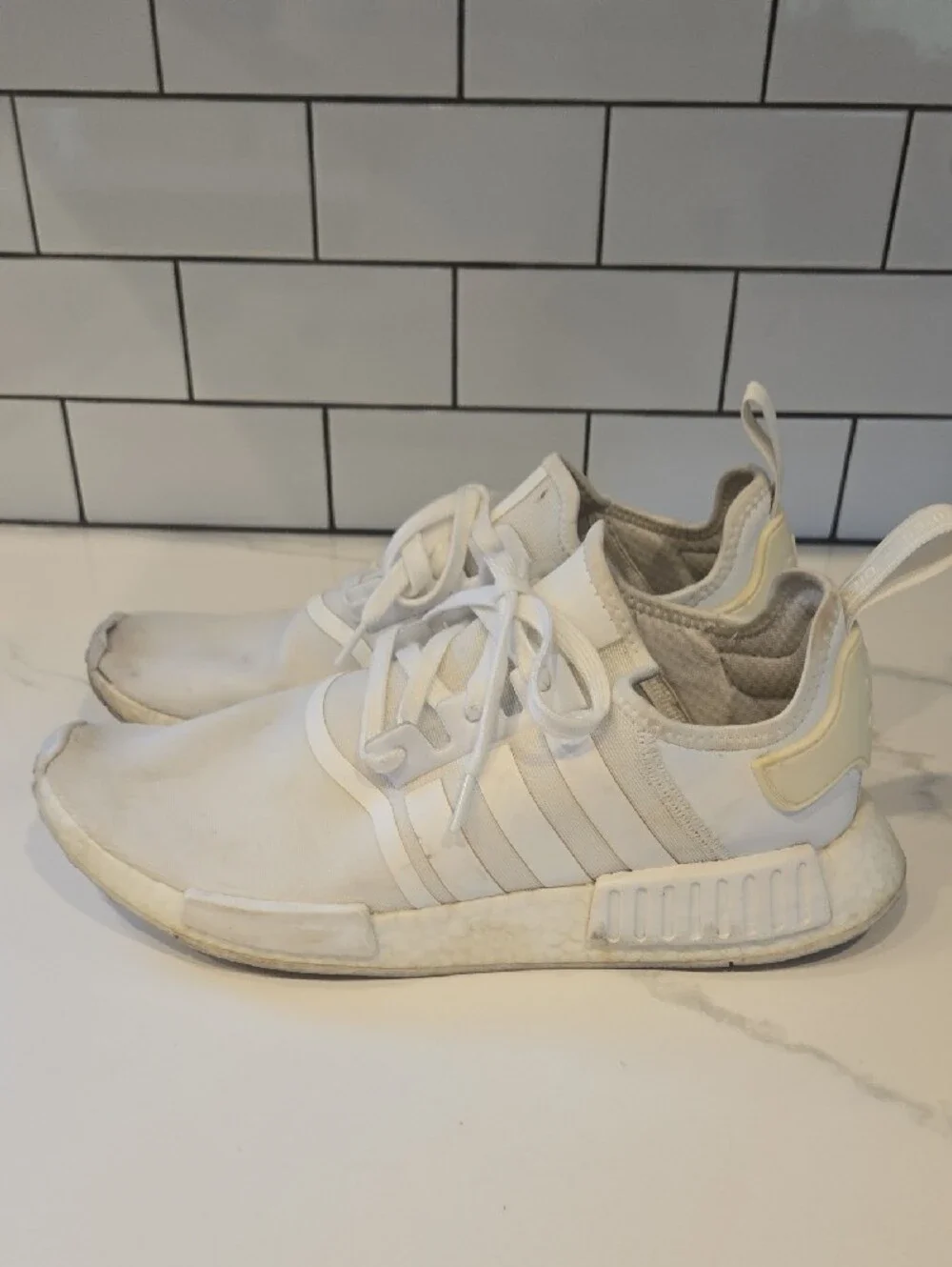 Mens adidas White Low-Top Athletic NMD Sneakers